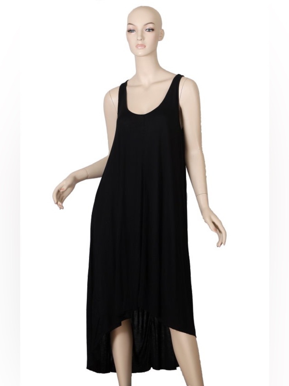 AllSaints Black soft texture viscose t-shirt dress Medium